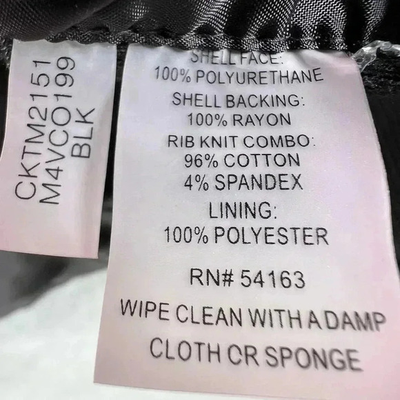 Calvin Klein Size 8 Vegan Black leather jacket gold hardware Asymmetrical Lined - Picture 15 of 16